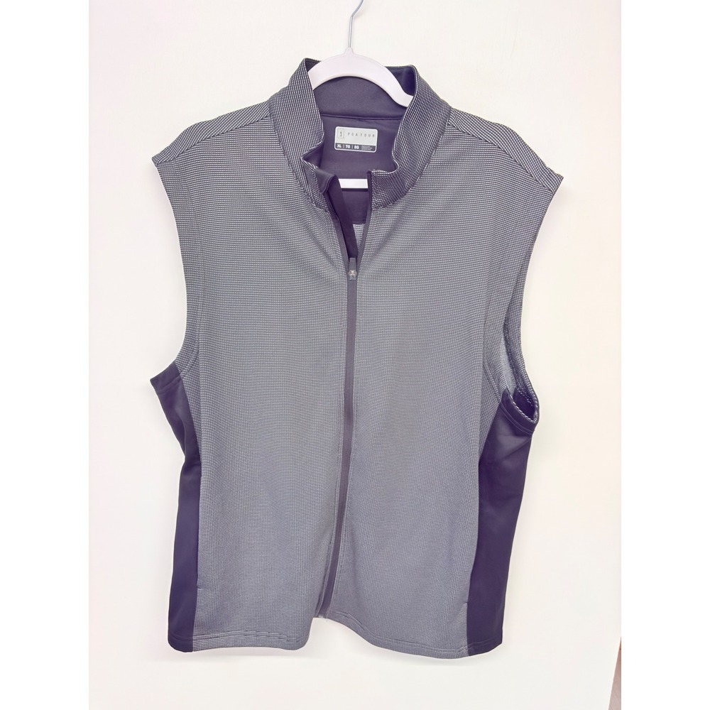 Gorpcore Athleisure Vest Full Zip Textured PGA Tour Men XL Gray